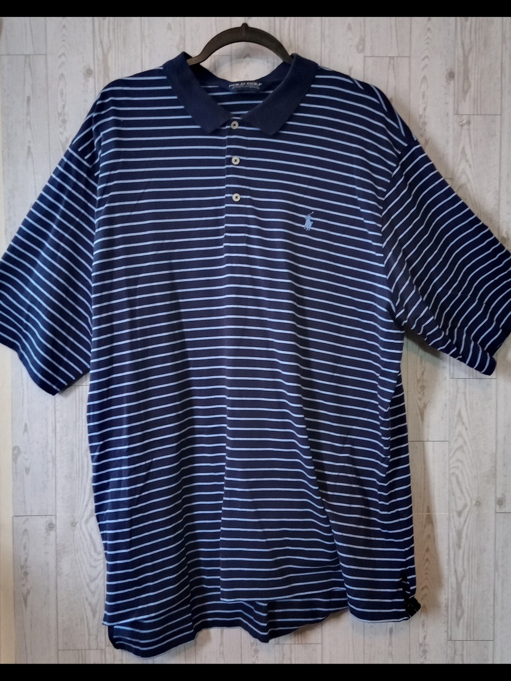 Polo Golf by Ralph Lauren Navy and White Striped Polo Men's Size XL